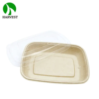 Boîte à lunch rectangulaire biodégradable en bagasse jetable pour micro-ondes