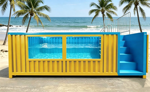Piscine en fibre de verre à structure en acier de petite taille et à prix abordable pour jardin familial, enfants, patio, conteneur d'expédition - Product Image 3