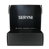Caja de Embalaje Negra Corrugada de Lujo Personalizada, Cajas de Cartón Rígido, Cajas de Envío Plegables para Correo Postal con Diseño de Logotipo