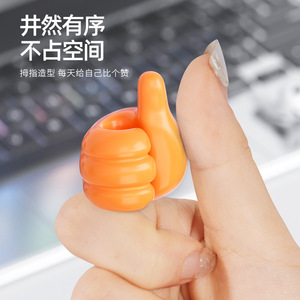 Thumb <b>Hook</b> Cable <b>Clips</b> Plastic Self Adhesive Wire Holder For Desk Organization - Product Image 2