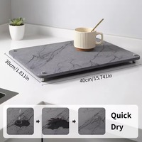 Tapis de séchage de vaisselle en pierre de diatomite pour comptoir de cuisine moderne, tapis absorbant pour égoutter les bols, tapis de séchage de vaisselle en diatomite