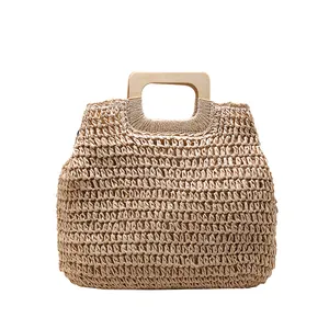 2023 Super Large Capacity Handheld Knitted Grass Knitted Hollow Retro Fashion Trend High Quality Straw Plaited Article Bag