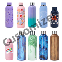 Eco — bouteille isotherme double paroi en acier inoxydable, 500ml, contenant isolé sous vide, thermos, peinture mate, pour l'extérieur, petit format, coloré, vente en gros
