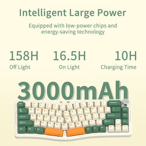 Ajazz AKS068pro Alice 68-key spacer ergonomic layout hot-swappable RGB <b>wireless</b> gaming mechanical keyboard - Product Image 3