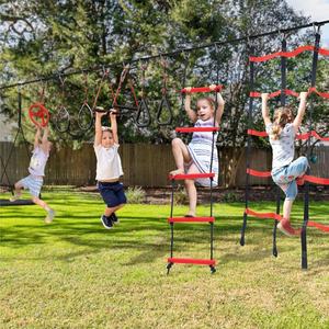 Kids <span class=keywords><strong>Ninja</strong></span> Warrior <span class=keywords><strong>Slackline</strong></span> Obstacle Course avec balançoire pour le divertissement d'arrière-cour pour le jeu extérieur - Product Image 6