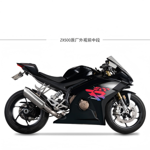 Pot d'échappement avant central en alliage de titane noir, adaptable pour <span class=keywords><strong>moto</strong></span> ZXMOTO 500, à passage direct - Product Image 3