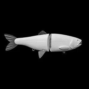 Atrave de borracha tuna at01, tamanho grande, quilhas de borracha não pintadas, vazios para natação, isca articulada, corpo, afundamento, baixo