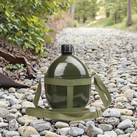 Bouteille d'eau tactique portable 2L en aluminium ultra-légère, écologique, étanche, avec ceinture détachable pour camping et activités de plein air