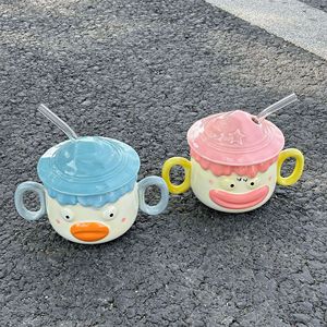 <span class=keywords><strong>2025</strong></span> xu hướng mới vui dễ thương cốc ngày Valentine Quà Tặng gốm cốc cà phê với rơm cho bạn gái - Product Image 4