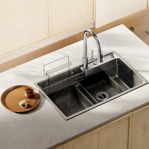 Évier de cuisine simple à grande cuve, fait main, en acier inoxydable 304, nano, épaissi, pour lavage de légumes domestique - Product Image 1