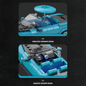 Elégant Grand Tour Racing BOAT TAIL Car Model DIY Building Block Decoration Set Véhicule Jouet Cadeau pour Enfants Garçons Adultes - Product Image 5