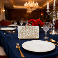 Support de serviettes en métal moderne avec cristaux, doré, vertical, pour serviettes de table, décoration de cuisine, salle à manger, salle de bain