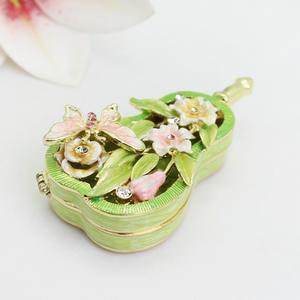 Boîte à bijoux décorative en émail <span class=keywords><strong>de</strong></span> <span class=keywords><strong>conte</strong></span> <span class=keywords><strong>de</strong></span> fées peinte à <span class=keywords><strong>la</strong></span> main en métal plaqué or, Cendrillon endormie, cadeau d'anniversaire - Product Image 3