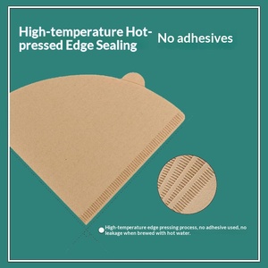 Papel de filtro de pulpa de madera desechable en forma de abanico para café, para preparación manual por goteo, con diseño de oreja colgante - Product Image 4