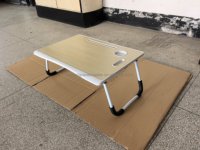 Bureau portable pliable et réglable en hauteur en MDF avec rangement, durable, vente en gros d'usine à faible MOQ
