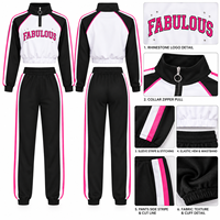 Ensemble de survêtement personnalisé pour cheerleading, enfants, jeunes, adultes, unisexe, pull à fermeture éclair, pantalon de jogging, survêtement d'équipe