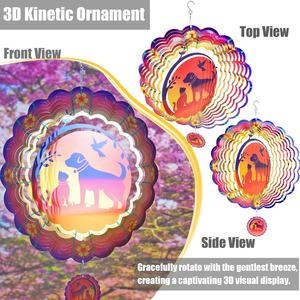 EnchGarden GLK Amico dei Gatti e dei Cani, Girandola da Giardino 12 Pollici, Scultura Cinetica 3D in Acciaio Inox, Decorazione da Giardino - Product Image 4