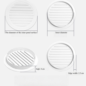 <span class=keywords><strong>Grille</strong></span> de fenêtre moderne en aluminium circulaire étanche à la pluie Louvre Wind Cap Villa Attic Ventilation Hole Port d'échappement pour Wind Exhaust - Product Image 2
