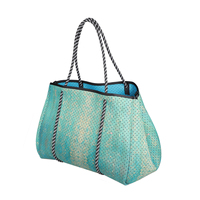 Ensemble de sacs fourre-tout en néoprène perforé pour femmes, grande capacité, imperméable, pliable, sac de plage avec pochette zippée assortie