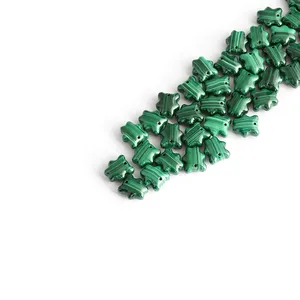 Sıcak yeni tasarım malakit kare kolye ayı şekilli değerli taş malakit yeşil