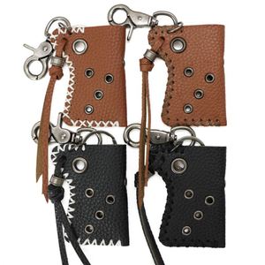 Hand-stitched PU Leather <b>Lighter</b> Case with Keychain Modern Portable <b>Lighter</b> Sleeve Cover Business Gift - Product Image 2