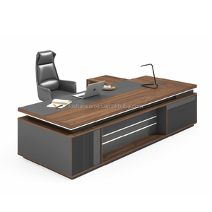 Luxuriöser Chefschreibtisch Büromöbel in L-Form, Chef-Manager-Schreibtisch mit Holz-Computertisch - Product Image 2