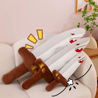 Silly Bear épée en peluche oreiller de bras en coton doux avec remplissage en coton PP lavé soulagement du Stress cadeau d'Halloween pour les garçons