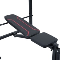 ZHOYA Banc de musculation multifonctionnel pliable en métal avec support pour haltères, inclinaison réglable, dossier plat et station d'extension des jambes pour la maison
