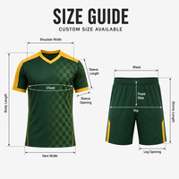 Ensemble de sport personnalisé à manches courtes et col en V avec imprimé quadrillé pour l'entraînement et les matchs des équipes de football adultes et adolescentes