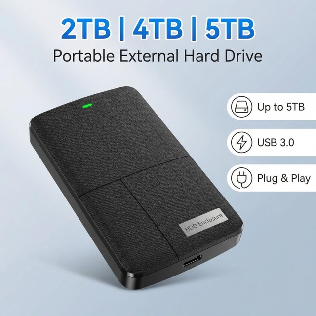 TISHRIC 2.5" External HDD 2TB 4TB 5TB USB3.0 Mechanical Portable 2.5-inch Hard Drive for Notebook Laptop