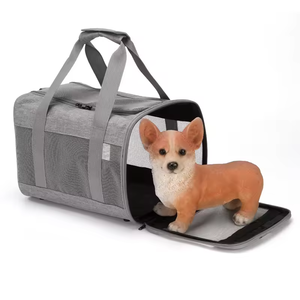 Temel ekonomik katlanabilir Oxford Polyester kumaş ayarlanabilir Pet Strollers fermuar katı desen köpekler büyük boy nefes taşınabilir - Product Image 1