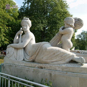Natural White External <strong>Greek</strong> Goddess with Cupid Statue for Outside - Product Image 6
