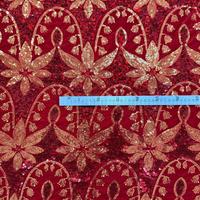 Tissu en dentelle de velours de luxe de haute qualité avec des paillettes, tissu en dentelle à sequins africain en gros pour robe de mariée