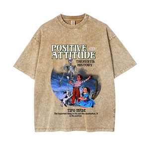 เสื้อยืดแขนสั้นทรงหลวมพิมพ์ลายหัวกะโหลกแฟชั่นฤดูร้อน STARLIGHT สำหรับผู้ชาย รับสกรีนโลโก้ - Product Image 4