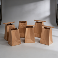 Sac d'emballage alimentaire de luxe personnalisable en papier kraft brun et feuille d'aluminium, fond large, avec bande auto-adhésive, 0,5 lb (250 g) et 500 g