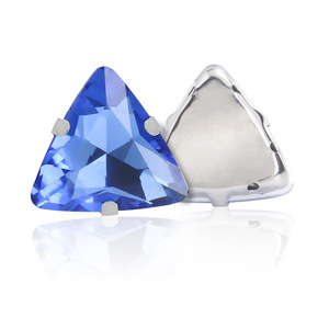 Diamants en verre triangulaires de 18 mm en gros pour vêtements, sacs, chaussures, accessoires, semelles dorées, diamants à coudre à la main avec trous - Product Image 5
