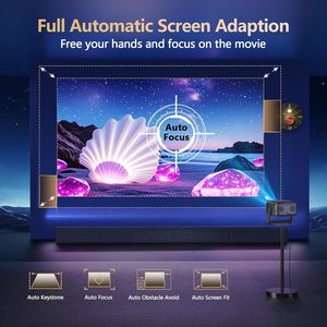 โปรเจคเตอร์ Goiaey 4K ความละเอียด 1920x1080p รองรับ WiFi Bluetooth โฟกัสอัตโนมัติ ระยะฉายสั้น ใช้ได้ทั้งในและนอกอาคาร เหมาะสำหรับเล่นเกม งานปาร์ตี้ การเดินทาง การสอน และการใช้งานในโบสถ์ - Product Image 5