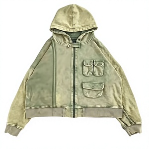 Fabricant de sweats à capuche personnalisés, broderie vieillie, strass, délavage vintage, délavage à l'acide, coupe oversize, MOQ 10 - Product Image 1