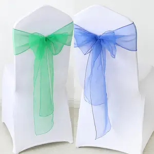 Cheap New Organza Chair Sashes Chair Ties Bow Ribbon Wedding And Events Supplies Party Decoration