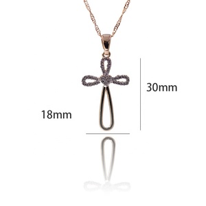 ข้ามรูปZirconiaสร้อยคอชุดเครื่องประดับ,เทียมทองแฟชั่นเครื่องประดับชุดทองชุบสีสันJewelr - Product Image 2