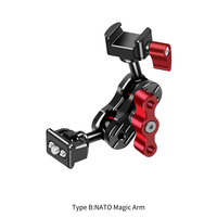 Bras magique à double tête avec tête sphérique NATO Clamp Cold Shoe Mount 1/4 Screw for DSLR Camera Cage Fill Light Monitor Mic Bracket