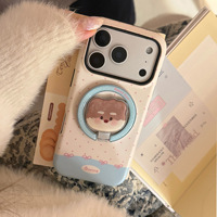 Coque de téléphone magnétique en TPU à pois crème mignonne pour iPhone 16 et 13