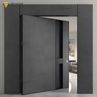 Porte d'entrée pivotante minimaliste avec protection incendie, en bois composite, pour villa ou réception de bureau