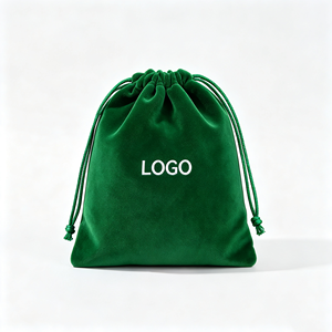 Sac à cordon en velours doux, logo personnalisé, plusieurs tailles, pochette en velours, sac cadeau pour mariage, sac de rangement pour bijoux et cosmétiques, pochette anti-poussière - Product Image 1