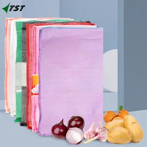 China Supplier PP Fruit Leno Mesh Net Bag Sack for Packing Potato Onion Vegetable sacks for packaging with printing patterns