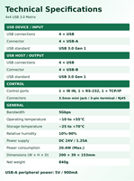 4x4 USB-Sharing-Matrix-Switch 5V900mA USB-A Stromversorgung Einfaches Plug-and-Play für Büropräsentationen und Veranstaltungen