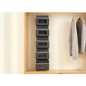 Organizador Colgante para Puerta con Ventanas Transparentes - 5 Bolsillos de Almacenamiento de Tela para Entrada y Dormitorio - Product Image 6