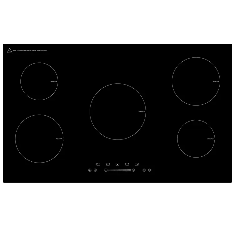 90cm built in induction hob stainless steel Electric built-in 5 burner gas hob cooker with induction