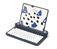 Clavier sans fil rétro B305 Actto BT5.0 à 84 touches, design breveté, style machine à écrire, support intégré, certifié CE RoHS FCC KC TELEC