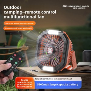 New Outdoor Camping Dormitory Desktop Small <b>Fan</b> <b>Tent</b> Hook Remote Control Lighting Mobile Phone Reverse Charging 4th Gear - Product Image 4